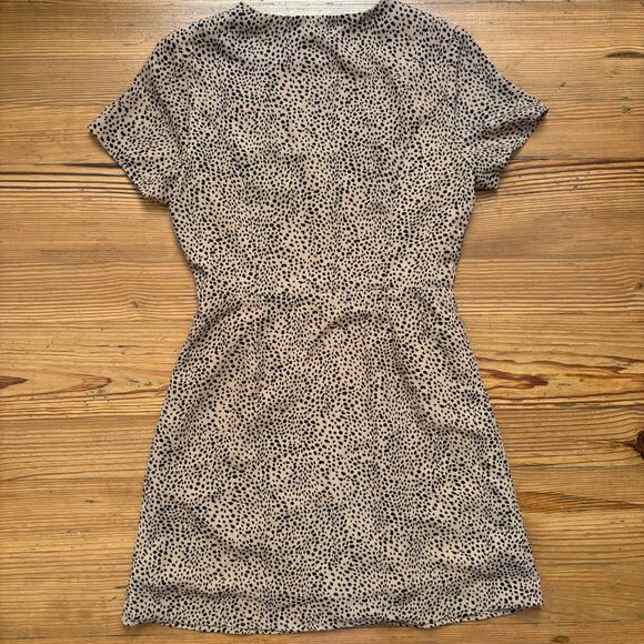 Mod Ref brown black cheetah print button up short sleeve dress SIZE S - Picture 6 of 6